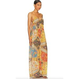 SPELL belladonna jumpsuit in yellow size medium wide leg